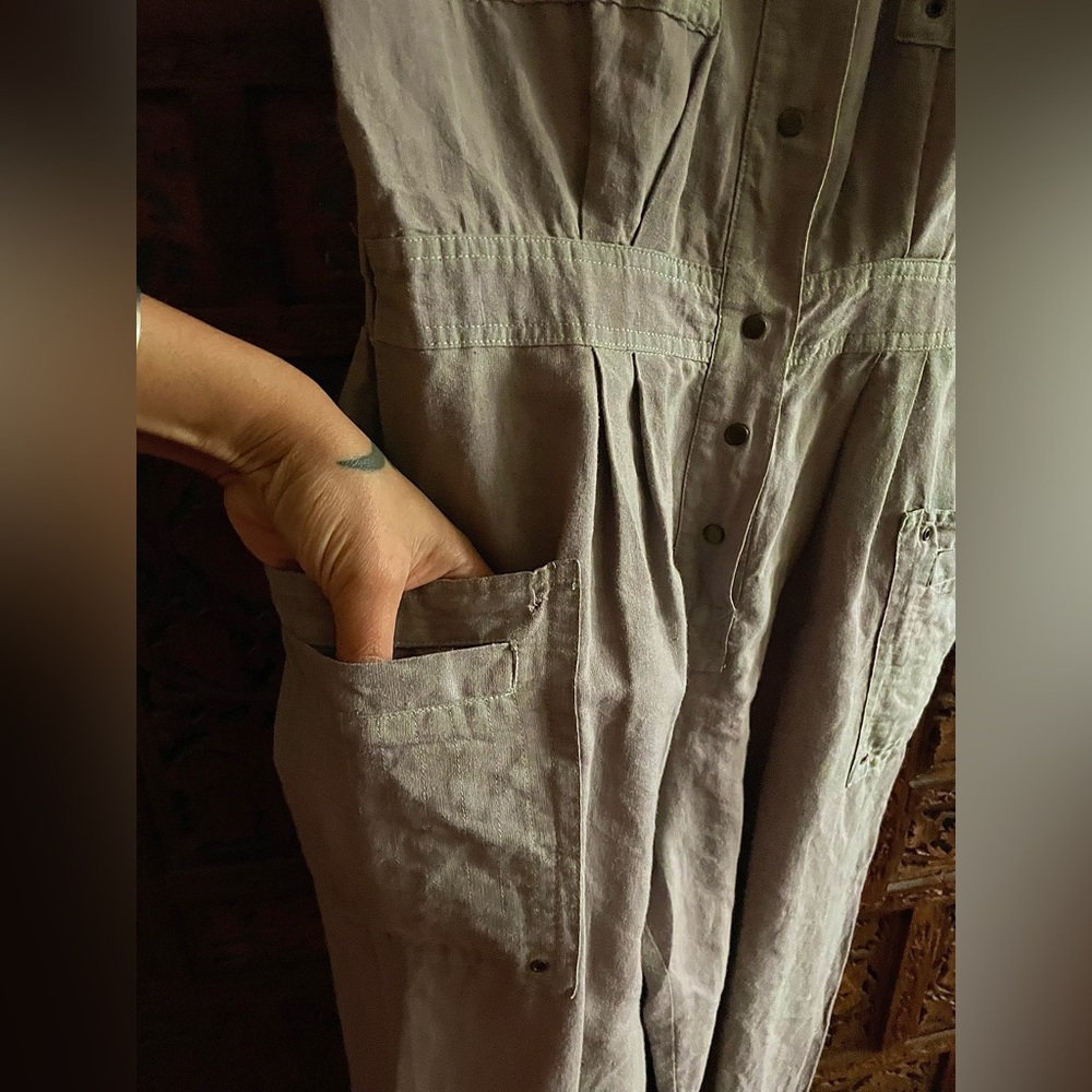 Vintage 80’s Nok Nok embroidered cotton jumpsuit utility suit - Picture 7 of 15